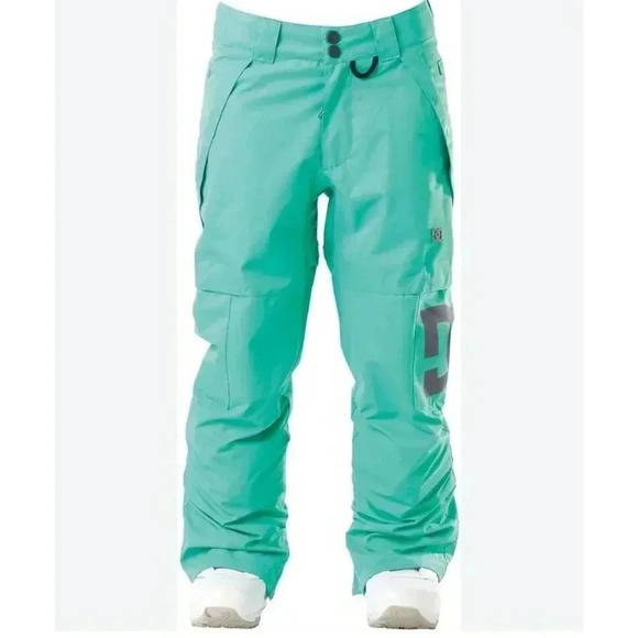 DC Girl's Maci K large mint green snow pants waterproof tapered insulated - Picture 1 of 12